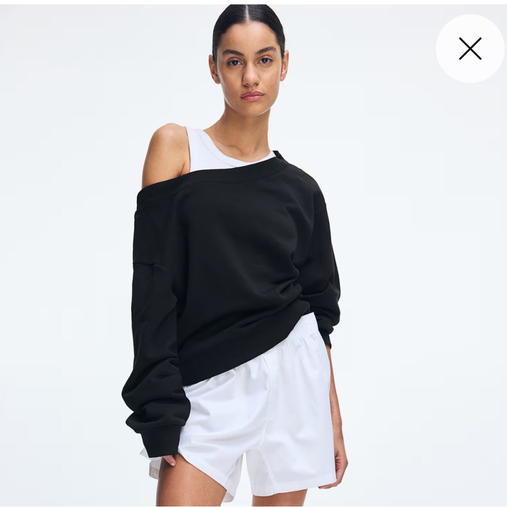 H&M Black Off-Shoulder Sweatshirt
